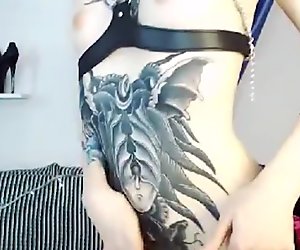 Cute Inked Submissive Body Tease