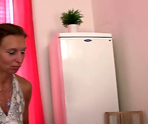 Old granny masseuse jumps on young cock