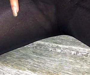 See through leggings public masturbation