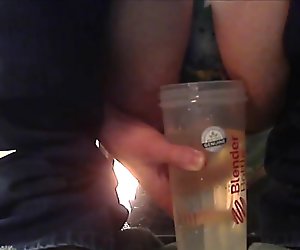 Pissing in a bottle