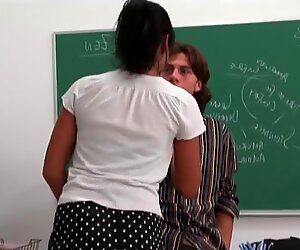 Lovely Lezley Zen horny in the classroom for a hard fucking