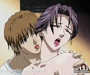 MILF slut gets fucked hard in gangbang - Hentai.xxx