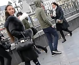 best of julie skyhigh in stockings, fur and miniskirt public