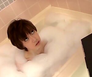 Soapy blowjob home porn along wife Akina Hara