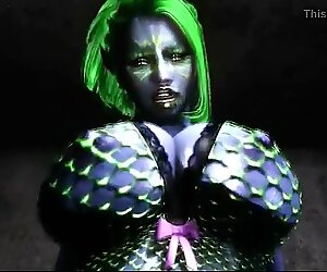 3D futa hentai virtual fuck cock machine and now real