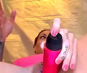 busty tattooed german in wild gangbang orgy