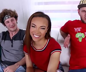 Ebony Teens Adriana Maya and Jamie Marleigh in Group Sex