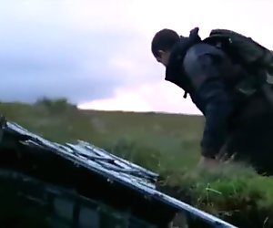 Bear Grylls survives on a cold plain.