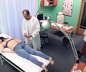 FakeHospital Petite babe takes double cumshot in private hospital