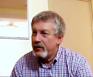 Old man fucks sexy busty babe while his wife is out