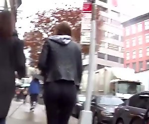 Sexy ass blond walk behind 