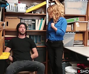 Lonely MILF security punish fucks a problematic guys cock