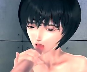 Girl with shiny skin twisting her ass