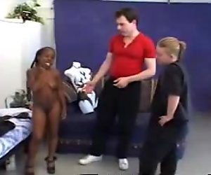 Kinky interracial midget 3some
