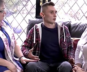 Two horny cougars use the electrician